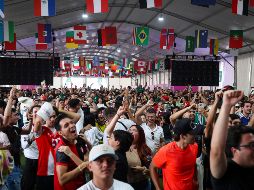Aficionados disfrutan el partido de Japón contra Países Bajos en el Public Viewing de Zapopan. EL INFORMADOR / J. ACOSTA