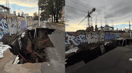 Se abrió nuevamente  un socavón en la lateral de López Mateos en la Colonia La Calma. ESPECIAL