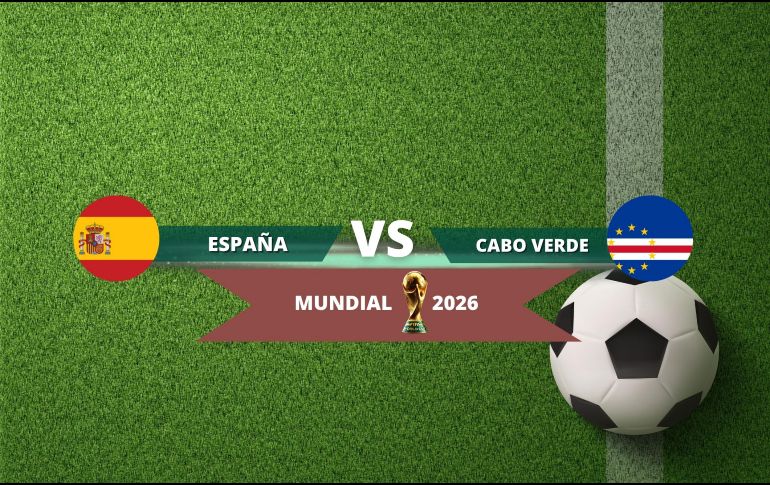 España intentará imponer su condición de favorito desde el arranque del torneo, mientras que Cabo Verde buscará hacer historia en el debut absoluto de su país en una Copa del Mundo. ESPECIAL / CANVA
