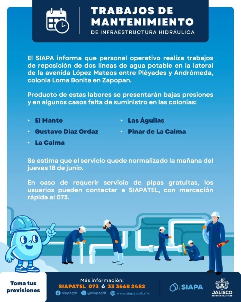 &nbsp;Los trabajos se extenderán durante varios días, por lo que se estima que el servicio se restablezca con normalidad la mañana del jueves 18 de junio. ESPECIAL