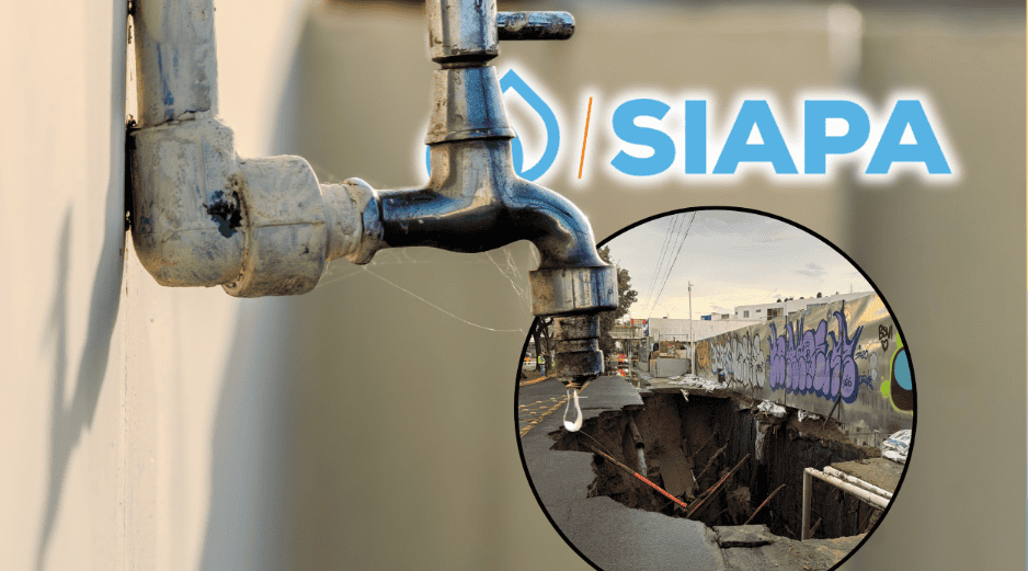 El Siapa notificó a los usuarios de la ciudad sobre las variaciones que el suministro de agua puede tener en algunas colonias cercanas a la zona. ESPECIAL/Canva/Siapa