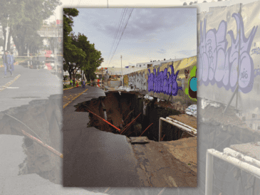 Un megasocavón de 25 metros de largo y 10 de profundidad devoró los carriles laterales de la transitada Avenida López Mateos. X / @siapagdl