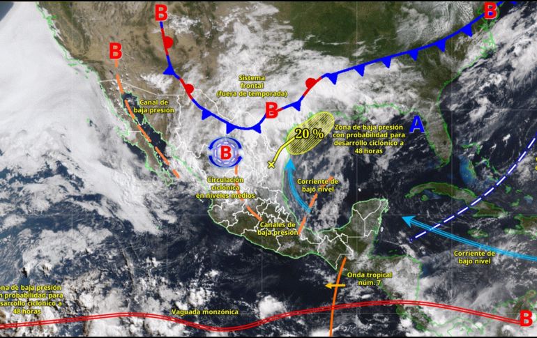 Lluvias torrenciales golpearán el noreste; prevén inundaciones y deslaves en varias regiones. ESPECIAL/ SMN.