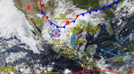 Lluvias torrenciales golpearán el noreste; prevén inundaciones y deslaves en varias regiones. ESPECIAL/ SMN.