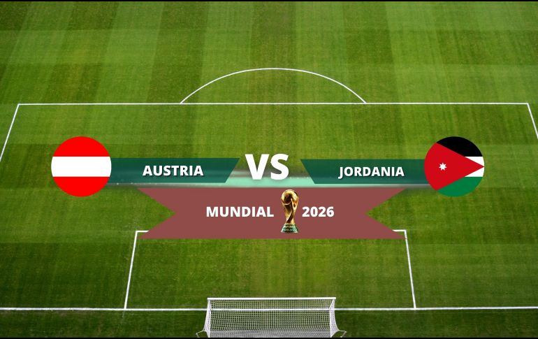 Austria y Jordania protagonizarán el último encuentro de la jornada del martes 16 de junio dentro de la Copa Mundial de la FIFA 2026. ESPECIAL / CANVA