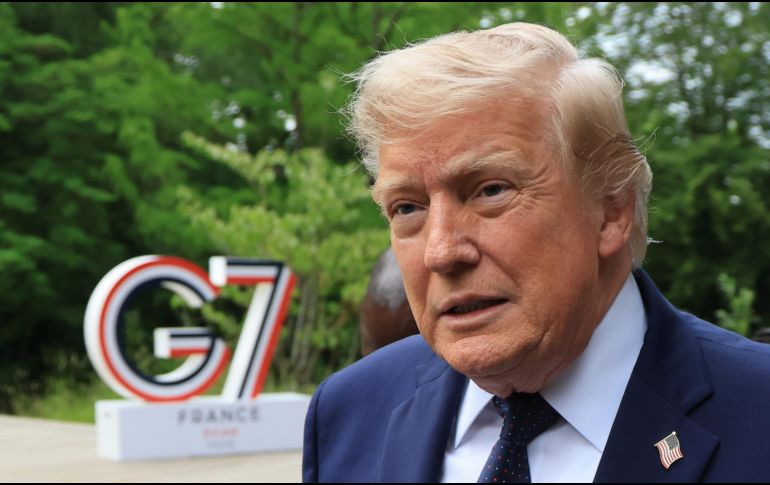Donald Trump llegando a la gala 52 del G7 con el acuerdo con Irán como tema que acapara la atención. EFE / EPA / LUDOVIC MARIN / POOL MAXPPP OUT
