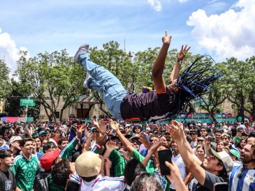 El tradicional grito de “¡Quiere volar!” se ha convertido en uno de los momentos más esperados del FIFA Fan Festival de Guadalajara. EL INFORMADOR/ A. NAVARRO.