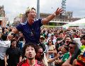 Clara Brugada destacó el "buen ambiente" que se vive en el Fan Fest partido a partido. SUN/D. Sánchez
