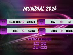 Este viernes 19 de junio continuará la actividad del Mundial 2026 con una jornada clave en la fase de grupos. ESPECIAL / CANVA