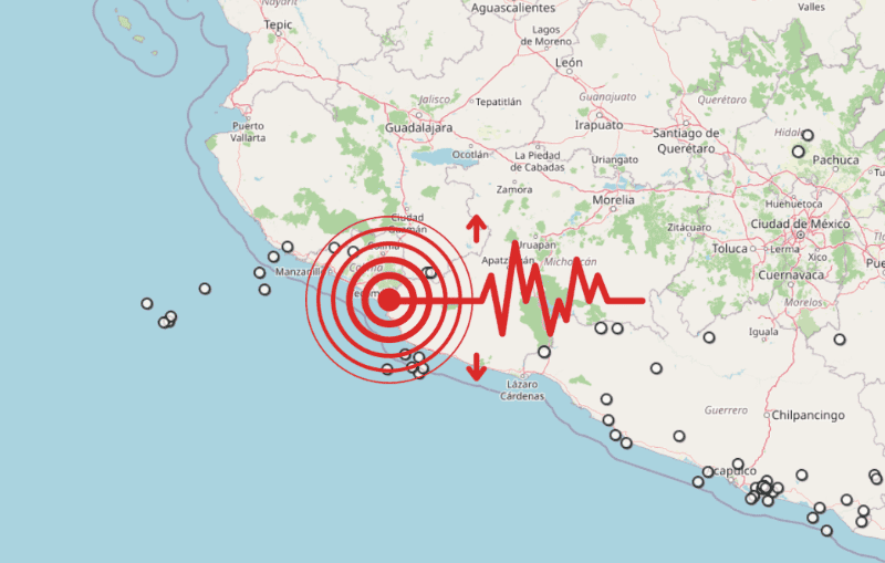 &nbsp;Sismo en Colima. ESPECIAL / SSN