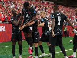 Jonathan David firmó un triplete en la contundente victoria de Canadá por 6-0 sobre Qatar. AFP.