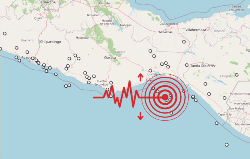 &nbsp;Sismo en Oaxaca. ESPECIAL / SSN