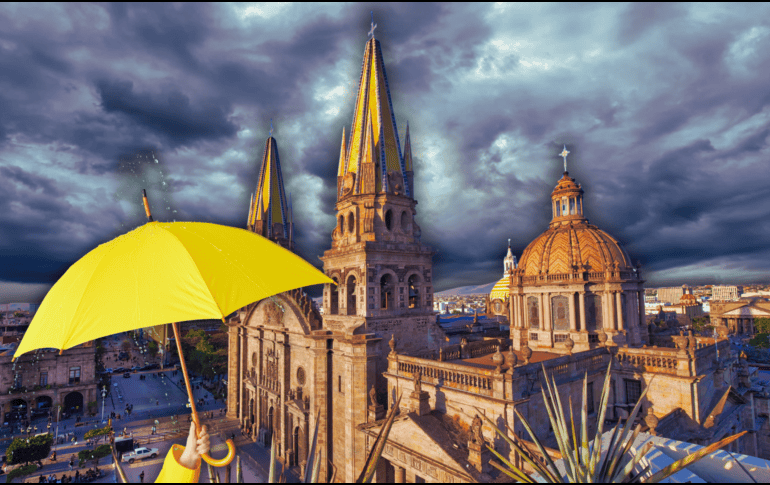 La probabilidad de lluvia para hoy supera el 90%, afectando a diversos municipios del occidente. ESPECIAL / CANVA