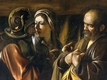 "No teman a los hombres... Lo que les digo de noche, repítanlo en pleno día, y lo que les digo al oído, pregónenlo desde las azoteas". WIKIPEDIA/"La negación de San Pedro", de Caravaggio