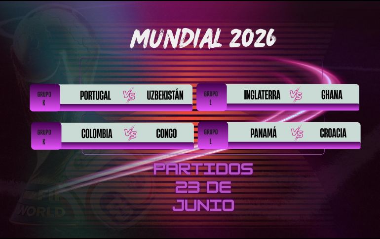 Uno de los encuentros con mayor expectativa será el duelo de Colombia ante República Democrática del Congo en el Estadio Guadalajara. En la misma jornada, Portugal pondrá a prueba a Uzbekistán. ESPECIAL / CANVA