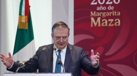 Ebrard declaró que la redacción de los textos de los acuerdos que tendrán México y Estados Unidos se espera tener en el mes de julio. EFE/S. Gutiérrez