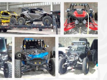 Entre los vehículos asegurados se encuentran tractocamiones y camionetas. X/@GabSeguridadMX