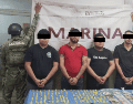 La Secretaría de Marina señaló que a las personas detenidas les fueron leídos sus derechos y en conjunto con los efectos asegurados, fueron puestos a disposición de las autoridades. ESPECIAL