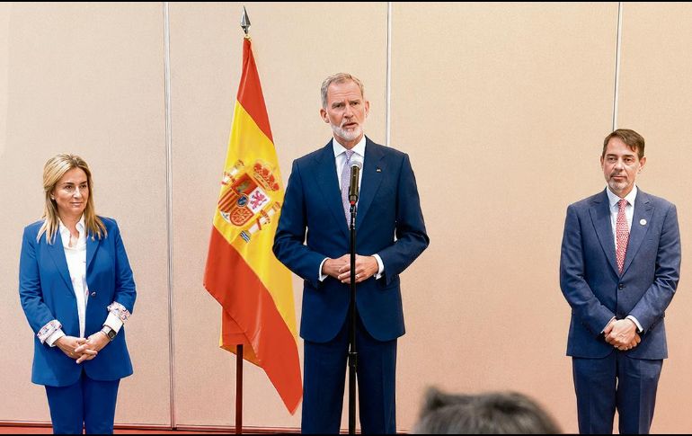 En su visita del pasado 26 de junio, el rey Felipe VI tuvo un encuentro con empresarios y miembros de la comunidad española que reside en Jalisco. ESPECIAL