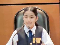 Estefanía Juárez señaló en el Parlamento Infantil que la violencia en Sinaloa es un monstruo. ESPECIAL
