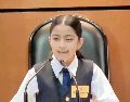 Estefanía Juárez señaló en el Parlamento Infantil que la violencia en Sinaloa es un monstruo. ESPECIAL
