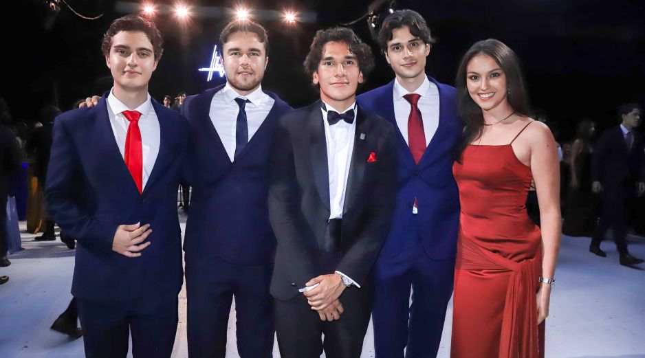 Miguel Antonio Ramírez, Massimo Pasini, Marcelo González Flores, Santiago González Flores y Jessica Nicole Fernández. GENTE BIEN JALISCO / Revista del 3 de julio 2026