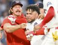 Wilson Contreras. El venezolano  fue expulsado por segundo juego consecutivo. AFP