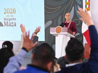 La Presidenta Claudia Sheinbaum aprovechó para enviar un mensaje a la afición de cara al partido del próximo domingo en el Estadio Ciudad de México. EFE / Presidencia de México