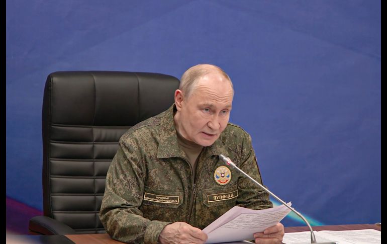 Vladímir Putin sostuvo una reunión con autoridades militares para hablar de los avances en Ucrania. EFE/Presidencia de Rusia