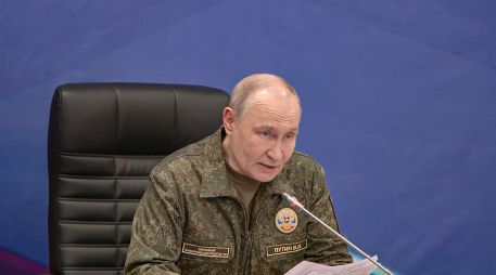 Vladímir Putin sostuvo una reunión con autoridades militares para hablar de los avances en Ucrania. EFE/Presidencia de Rusia