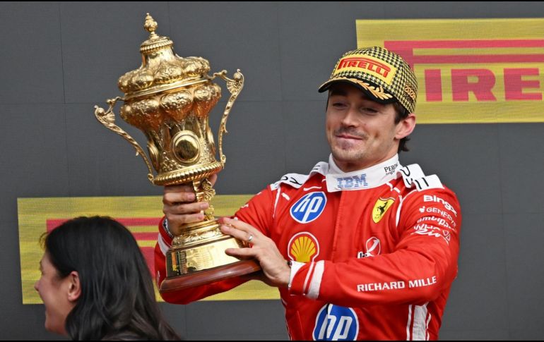 El monegasco Charles Leclerc, Ferrari ganó este domingo el Gran Premio de Gran Bretaña. EFE/P. POWELL