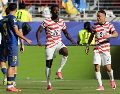 Folarin Balogun celebró el primer gol de Estados Unidos a lo LeBron James, en el partido de dieciseisavos de final ante Bosnia y Herzegovina. EFE/B. FANJOY