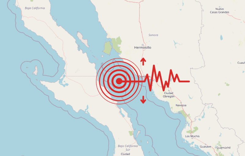 &nbsp;Sismo en Baja California Sur. ESPECIAL / SSN