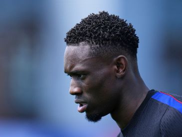 Folarin Balogun, de la selección de Estados Unidos, entrena el domingo 5 de julio de 2026 (AP Foto/Manu Fernández)