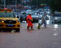 Se reportaron tormentas con inundaciones en partes de la ciudad de Nueva York, Filadelfia y Nueva Jersey. XINHUA/Z. Hua