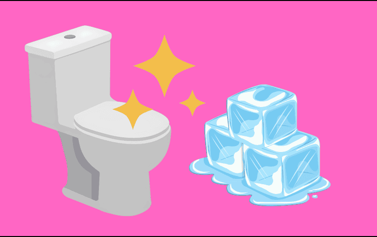 Expertos en fontanería y creadores de contenido han popularizado la inusual práctica de arrojar cubos de hielo en el inodoro. ESPECIAL / CANVA