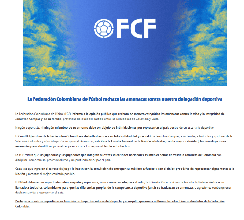 ESPECIAL / Federación Colombiana de Futbol &nbsp;