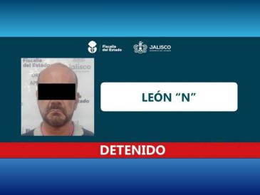 León "N" será trasladado Coahuila para ser puesto a disposición de autoridad que lo requiere para continuar con el proceso correspondiente. ESPECIAL / Fiscalía de Jalisco