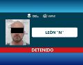 León "N" será trasladado Coahuila para ser puesto a disposición de autoridad que lo requiere para continuar con el proceso correspondiente. ESPECIAL / Fiscalía de Jalisco