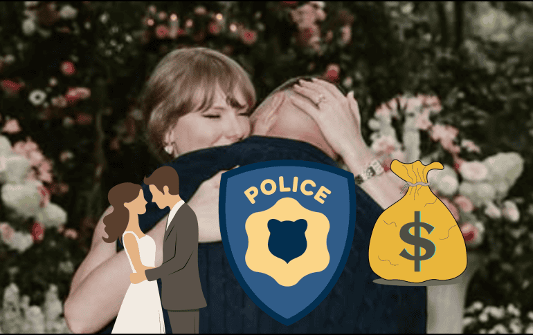 Decenas de policías apostados en los alrededores del Garden durante la boda de Taylor Swift y  Travis Kelce. INSTAGRAM / @taylorswift
