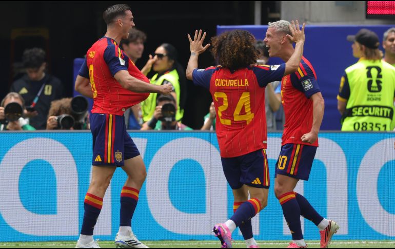 Fabián Ruiz en festejo de gol, durante el encuentro contra Bélgica. Foto: Imago7/  Bruno De Witt Zanotto