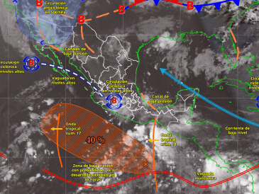 Conagua alerta sobre la onda tropical 18 que provocará fuertes tormentas en el centro y sur de México este 12 de julio de 2026, contrastando con una intensa ola de calor en el Pacífico. ESPECIAL/X/ @conagua_clima