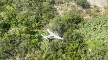 El aparato siniestrado es una avioneta tipo Cessna de la empresa Aerus, con matrícula XAEFD. ESPECIAL/PCNL