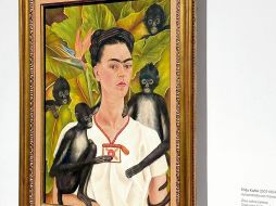“Autorretrato con monos”, de la artista Frida Kahlo; la pintura que forma parte de la colección. ESPECIAL