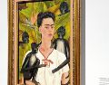 “Autorretrato con monos”, de la artista Frida Kahlo; la pintura que forma parte de la colección. ESPECIAL