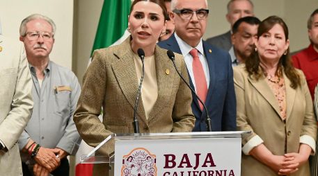Marina del Pilar Ávila. La mandataria de Baja California reiteró que ha actuado dentro del marco legal. AFP