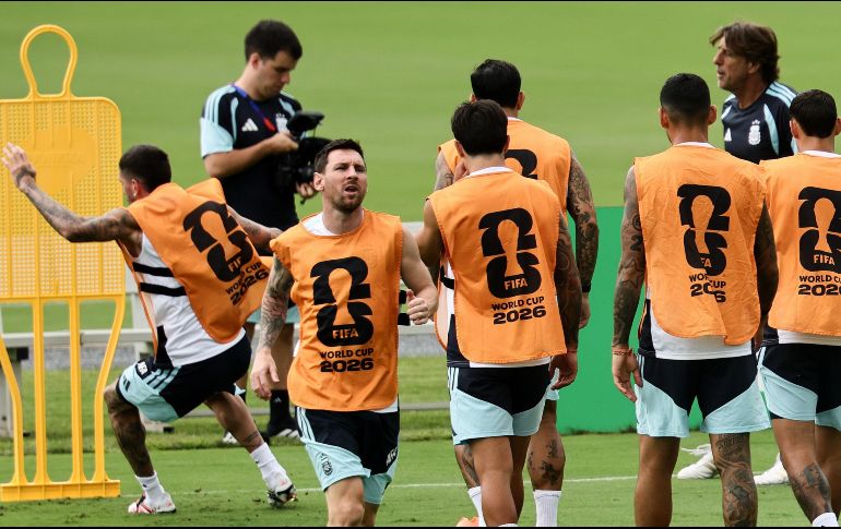 Entrenamiento de la selección de Argentina en Atlanta antes del juego semifinal contra Inglaterra. EFE/R. Wittek
