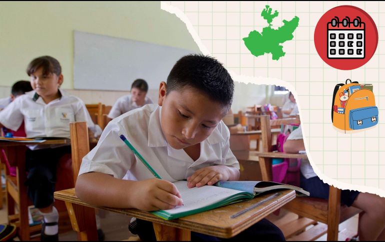 El calendario del ciclo escolar 2026-2027 contempla 185 días efectivos de clases para los planteles de educación básica. ESPECIAL / EL INFORMADOR y CANVA