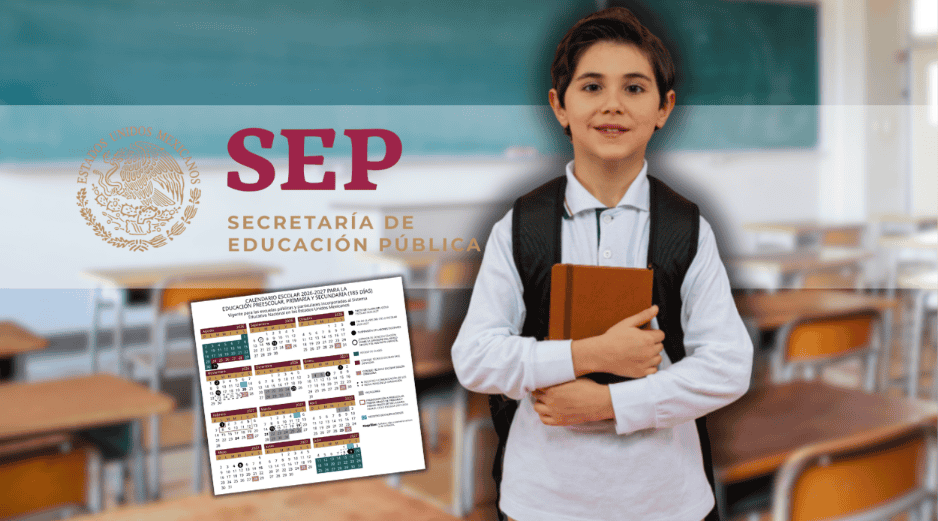 La SEP presentó el calendario escolar 2026-2027 para educación básica. Descubre los puentes, días festivos y vacaciones del próximo ciclo escolar. ESPECIAL/Canva