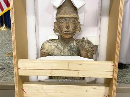 Escultura de unos 91 centímetros de altura que representa a un guerrero. EFE
